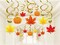 36-Pack Autumn Thanksgiving Hanging Swirl Decorations – Pumpkins & Maple Leaves (Yellow)